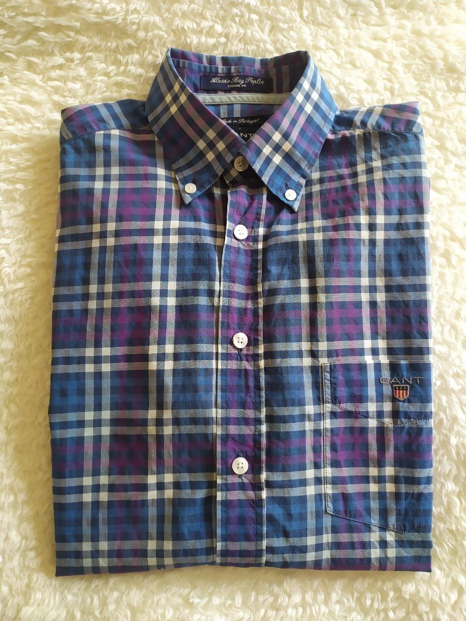 Chemise GANT Alessio Bay Poplin à Carreaux 100% Coton Homme S – photo 18